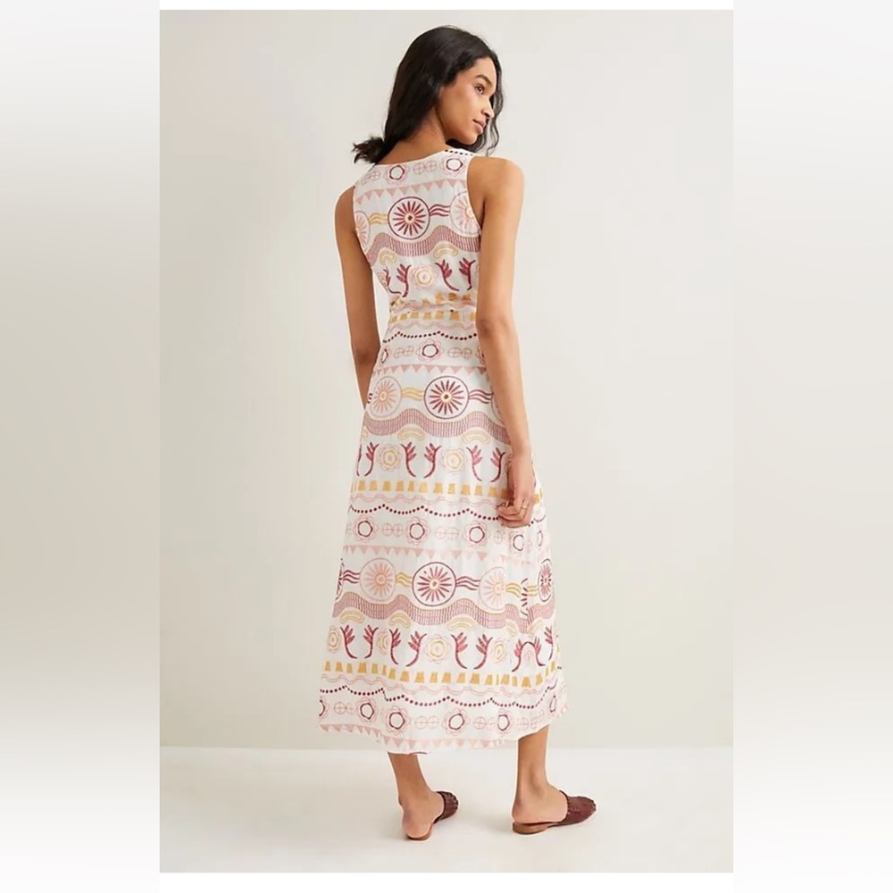 New Anthropologie Harley Embroidered Maxi Dress sz 14 - Picture 5 of 8